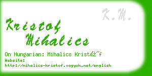 kristof mihalics business card